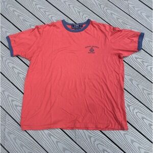 Vintage 90s Polo Sport Ralph Lauren Naval Supply T Shirt Red Sz XL Short Sleeve